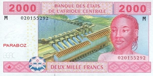Gabon 2.000 XAF ön yüz