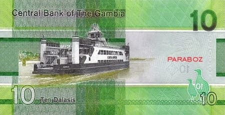 Gambiya 10 GMD arka yüz