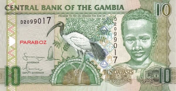 Gambiya 10 GMD ön yüz