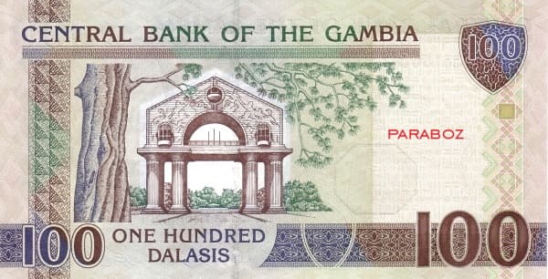 Gambiya 100 GMD arka yüz