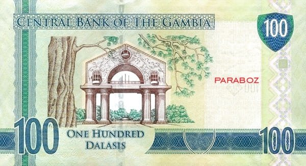 Gambiya 100 GMD arka yüz