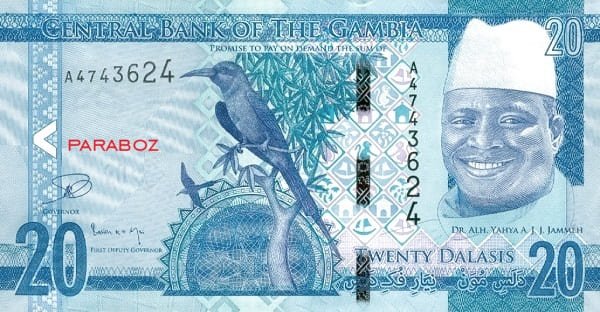 Gambiya 20 GMD ön yüz