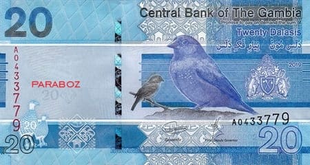 Gambiya 20 GMD ön yüz