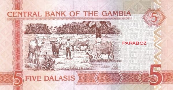 Gambiya 5 GMD arka yüz