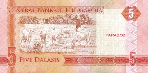 Gambiya 5 GMD arka yüz