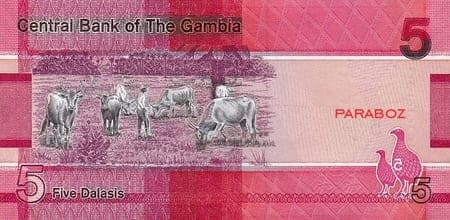 Gambiya 5 GMD arka yüz