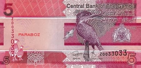 Gambiya 5 GMD ön yüz