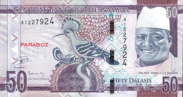 Gambiya 50 GMD ön yüz