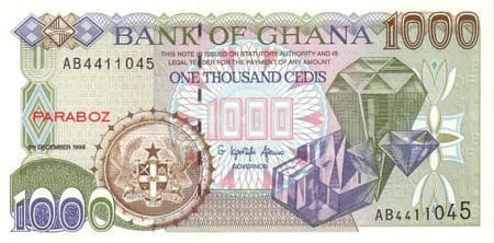 Gana 1.000 GHS ön yüz