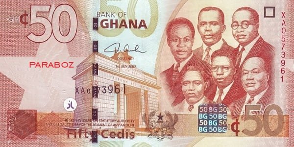 Gana 50 GHS ön yüz