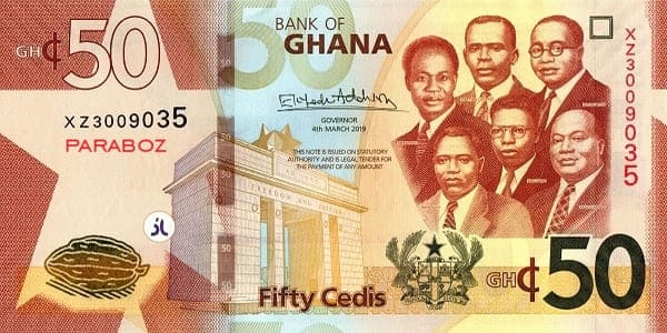 Gana 50 GHS ön yüz