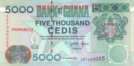 Gana 5.000 GHS ön yüz