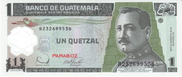 Guatemala 1 GTQ ön yüz