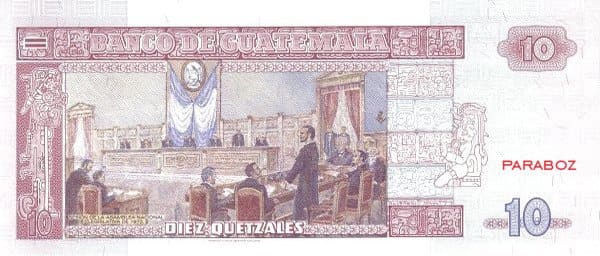 Guatemala 10 GTQ arka yüz