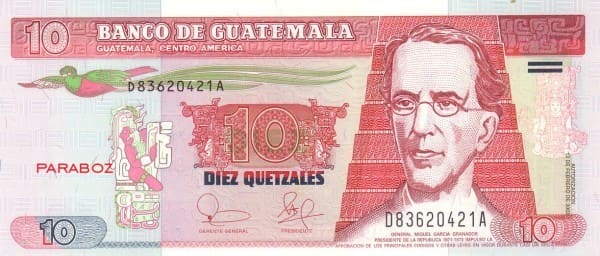 Guatemala 10 GTQ ön yüz