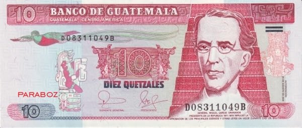 Guatemala 10 GTQ ön yüz