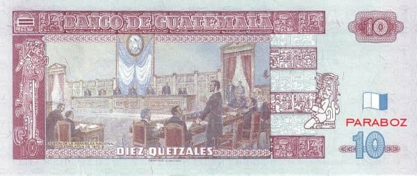 Guatemala 10 GTQ arka yüz