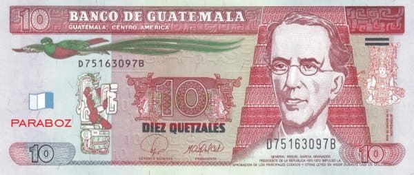 Guatemala 10 GTQ ön yüz