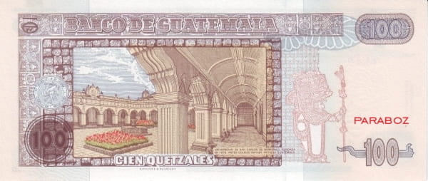 Guatemala 100 GTQ arka yüz