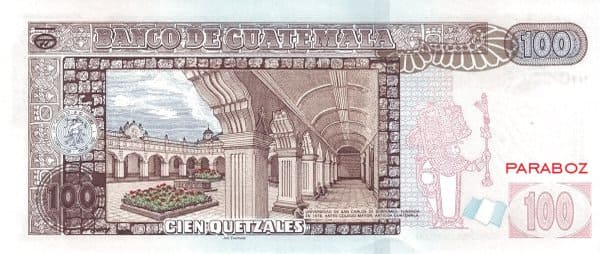 Guatemala 100 GTQ arka yüz