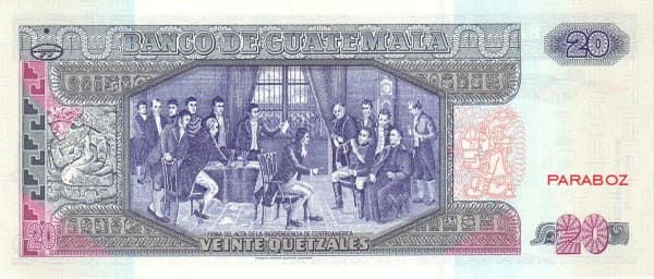Guatemala 20 GTQ arka yüz