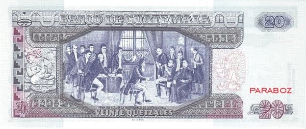Guatemala 20 GTQ arka yüz