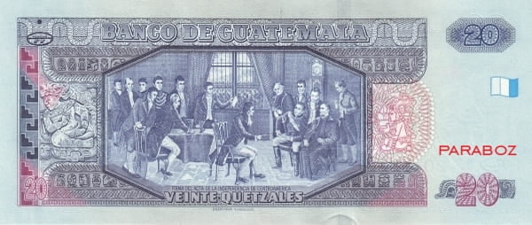 Guatemala 20 GTQ arka yüz