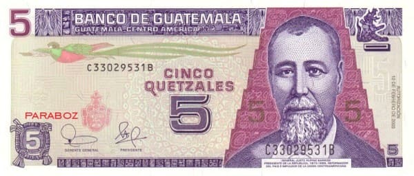 Guatemala 5 GTQ ön yüz