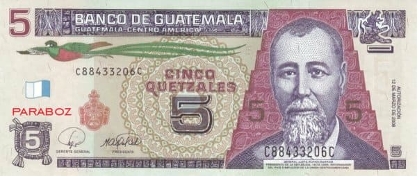 Guatemala 5 GTQ ön yüz