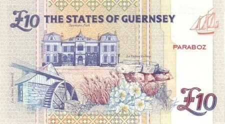 Guernsey Adası 10 GGP arka yüz