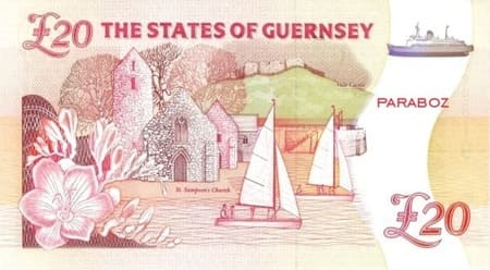 Guernsey Adası 20 GGP arka yüz