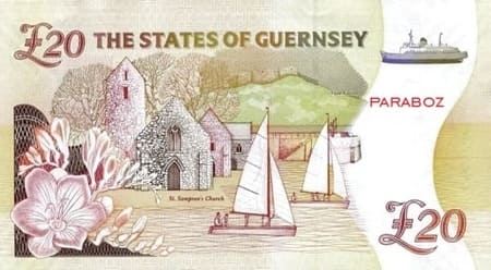 Guernsey Adası 20 GGP arka yüz