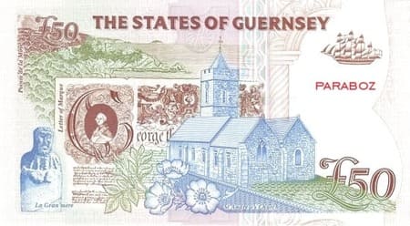 Guernsey Adası 50 GGP arka yüz