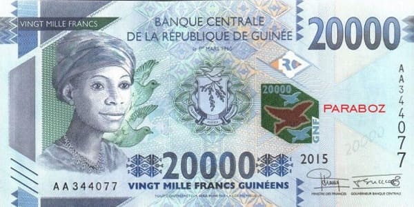 Gine 20.000 GNF ön yüz