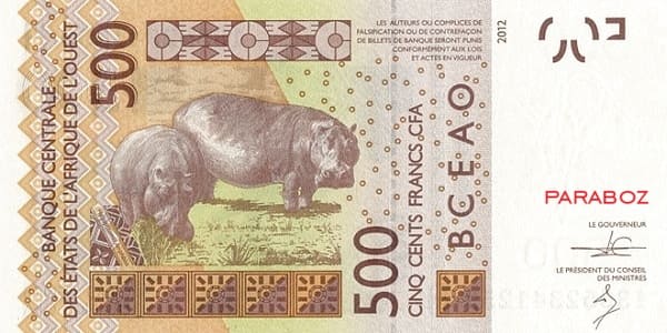 Gine-Bissau 500 XOF arka yüz