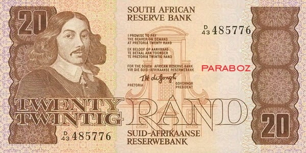 Güney Afrika 20 ZAR ön yüz