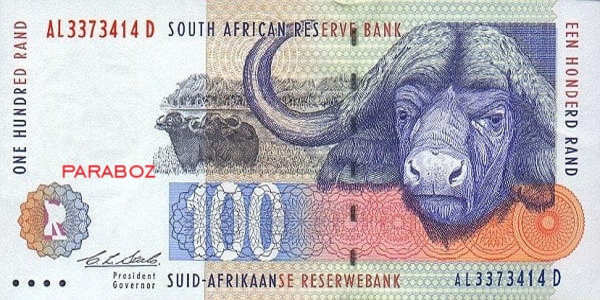 Güney Afrika 100 ZAR ön yüz