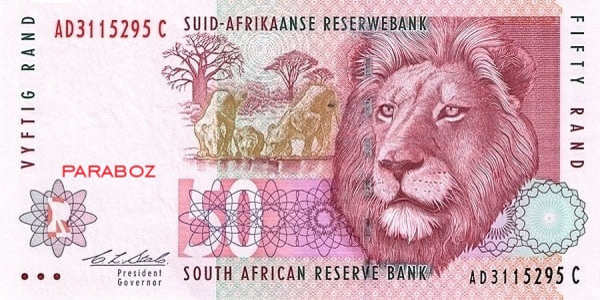 Güney Afrika 50 ZAR ön yüz