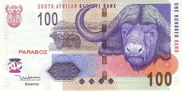 Güney Afrika 100 ZAR ön yüz