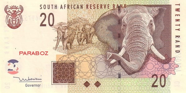 Güney Afrika 20 ZAR ön yüz