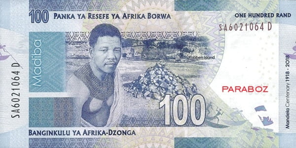 Güney Afrika 100 ZAR arka yüz