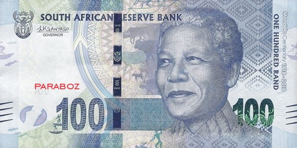 Güney Afrika 100 ZAR ön yüz