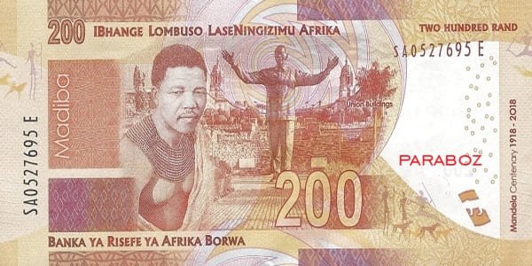Güney Afrika 200 ZAR arka yüz