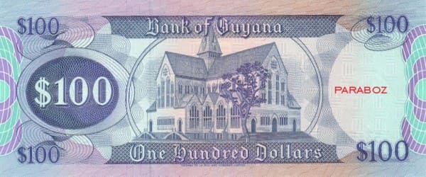 Guyana 100 GYD arka yüz