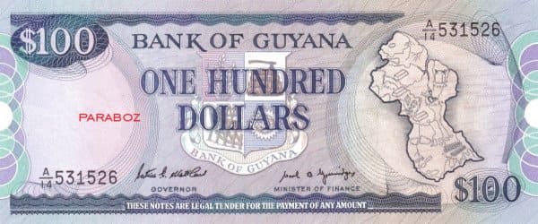 Guyana 100 GYD ön yüz