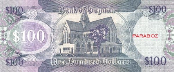 Guyana 100 GYD arka yüz