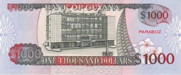Guyana 1.000 GYD arka yüz