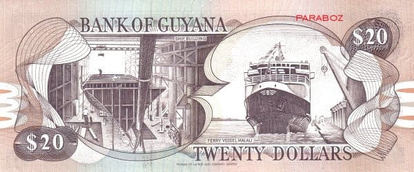 Guyana 20 GYD arka yüz