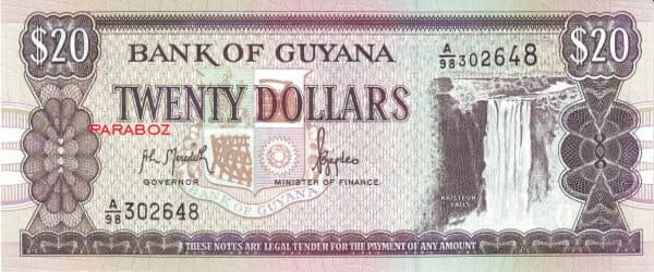 Guyana 20 GYD ön yüz