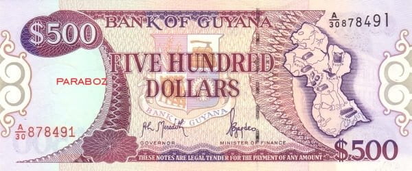 Guyana 500 GYD ön yüz